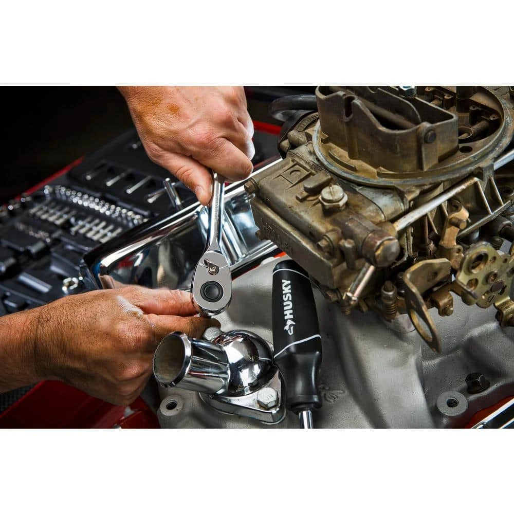 Husky 1/4 In. Drive SAE And Metric Socket And Bit Set With Ratchet And Rails (70-Piece) 6 Husky 1/4 In. Drive SAE And Metric Socket And Bit Set With Ratchet And Rails (70-Piece) - Image 6