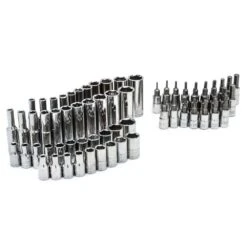 Husky 1/4 In. Drive SAE And Metric Socket And Bit Set With Ratchet And Rails (70-Piece) 13 Husky 1/4 In. Drive SAE And Metric Socket And Bit Set With Ratchet And Rails (70-Piece) -Husky Shop husky ratchet socket sets h4d70pcmssrr fa 1000