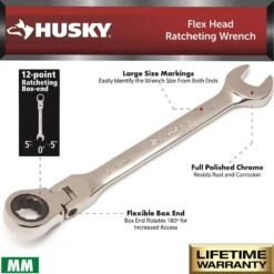 Husky Flex Ratcheting MM Combination Wrench Set (7-Piece) -Husky Shop husky ratcheting wrenches hfrw7pcmm 40 1000