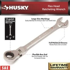 Husky Flex Ratcheting SAE Combo Wrench (7-Piece) -Husky Shop husky ratcheting wrenches hfrw7pcsae 40 1000