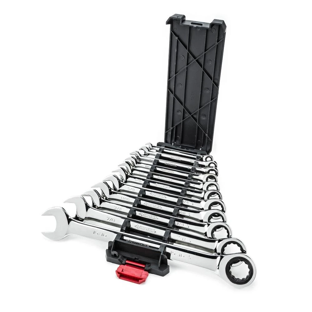 Husky Ratcheting SAE Combination Wrench Set (11-Piece) 4 Husky Ratcheting SAE Combination Wrench Set (11-Piece) - Image 4