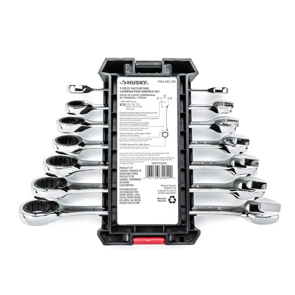 Husky Ratcheting SAE Combination Wrench Set (7-Piece) 6 Husky Ratcheting SAE Combination Wrench Set (7-Piece) - Image 6