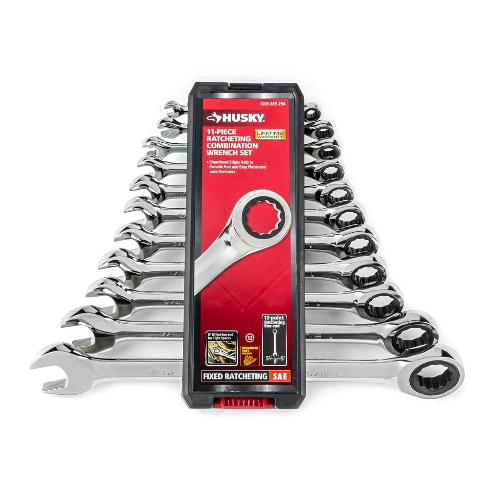 Husky SAE/MM Ratcheting Combination And Stubby Wrench Set (32-Piece) 6 Husky SAE/MM Ratcheting Combination And Stubby Wrench Set (32-Piece) - Image 6