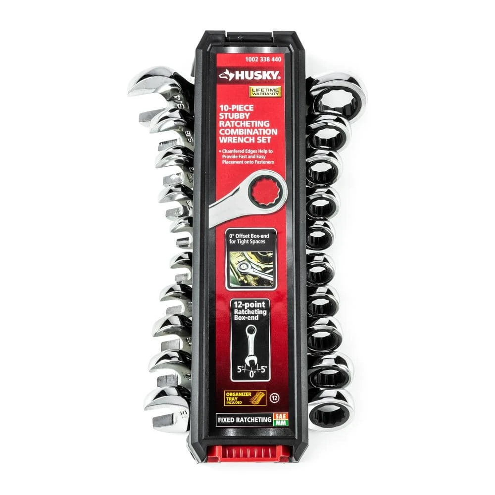 Husky SAE/MM Ratcheting Combination And Stubby Wrench Set (32-Piece) 4 Husky SAE/MM Ratcheting Combination And Stubby Wrench Set (32-Piece) - Image 4