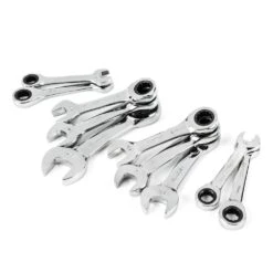 Husky Stubby Ratcheting SAE/MM Combination Wrench Set (10-Piece)
