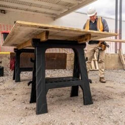 Husky 28 In. W X 31 In. H Folding Sawhorse (2-Pack) -Husky Shop husky saw horses 999 7400 1d 1000