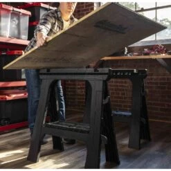 Husky 28 In. W X 31 In. H Folding Sawhorse (2-Pack) -Husky Shop husky saw horses 999 7400 31 1000