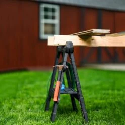 Husky 28 In. W X 31 In. H Folding Sawhorse (2-Pack) -Husky Shop husky saw horses 999 7400 76 1000