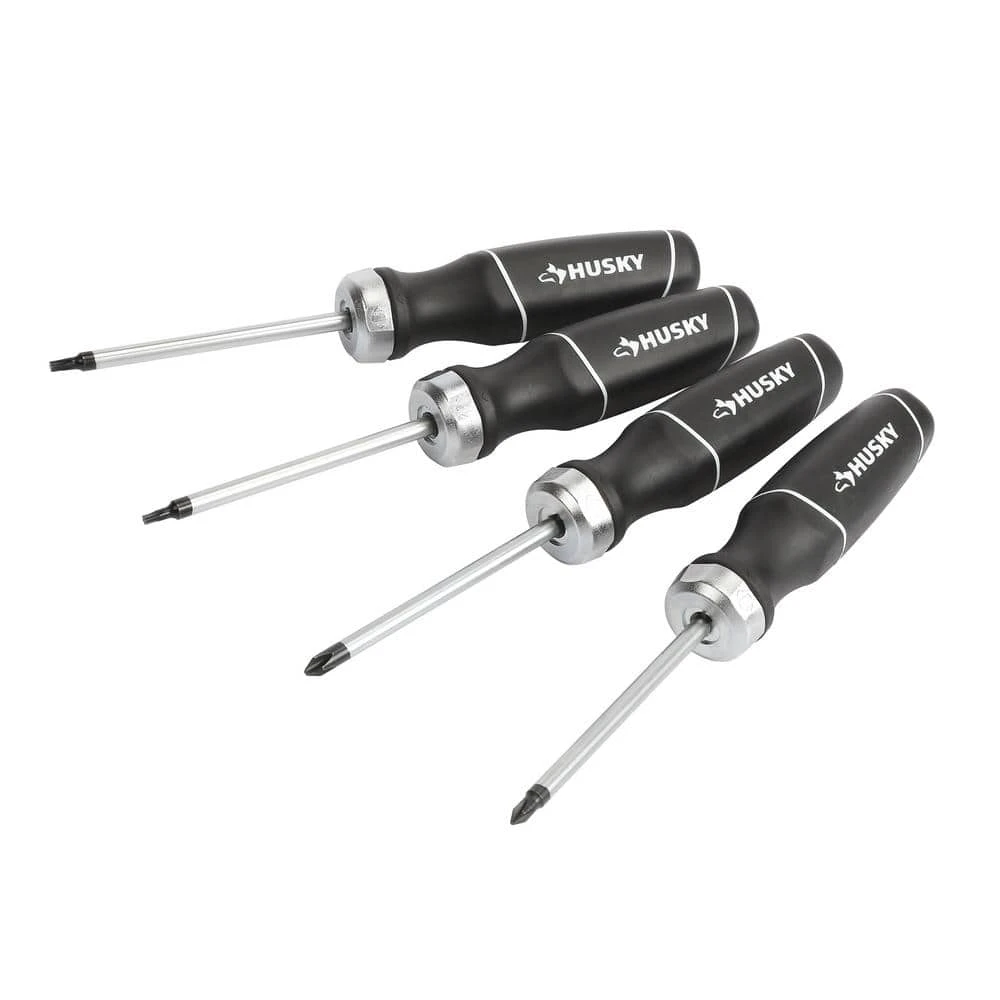 Husky Gear Drive Ratcheting Screwdriver Set (4-Piece) 1 Husky Gear Drive Ratcheting Screwdriver Set (4-Piece)