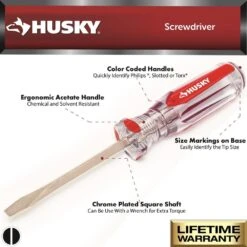 Husky Philips®, Slotted And Trox® Screwdriver Set With Acetate Handles (25-Piece) -Husky Shop husky screwdriver sets h25pcsds 40 1000