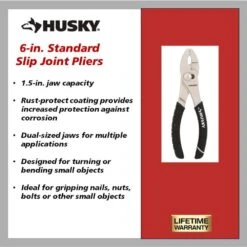 Husky 6 In. Standard Slip Joint Pliers -Husky Shop husky slip joint pliers 90942 40 1000
