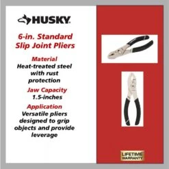 Husky 6 In. Standard Slip Joint Pliers -Husky Shop husky slip joint pliers 90942 a0 1000