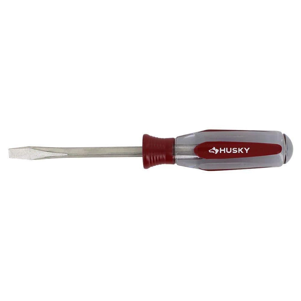 Husky 1/4 In. X 4 In. Square Shaft Standard Slotted Screwdriver 1 Husky 1/4 In. X 4 In. Square Shaft Standard Slotted Screwdriver