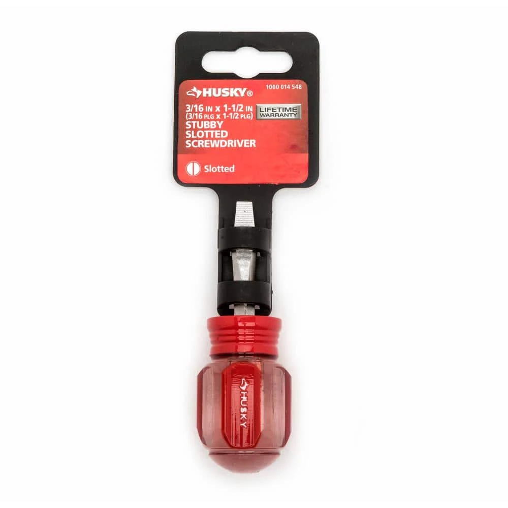 Husky 3/16 In. X 1-1/2 In. Stubby Slotted Screwdriver 6 Husky 3/16 In. X 1-1/2 In. Stubby Slotted Screwdriver - Image 6