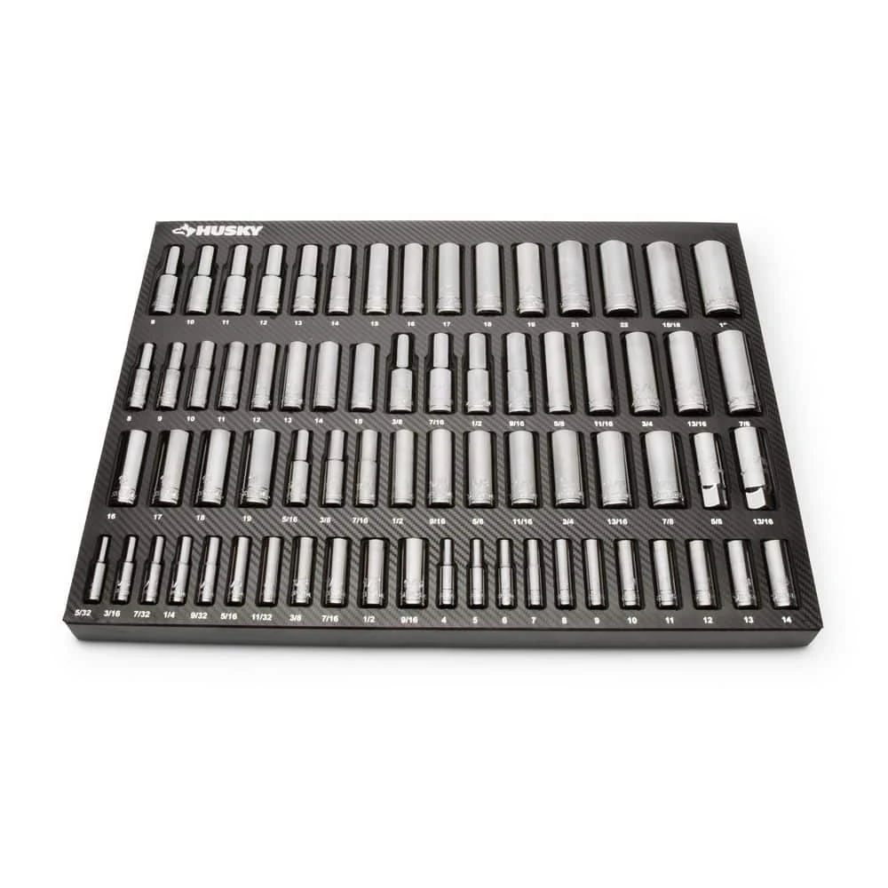 Husky 1/4 In., 3/8 In., And 1/2 In. Drive Socket Set In EVA Foam Tray (200-Piece) 7 Husky 1/4 In., 3/8 In., And 1/2 In. Drive Socket Set In EVA Foam Tray (200-Piece) - Image 7