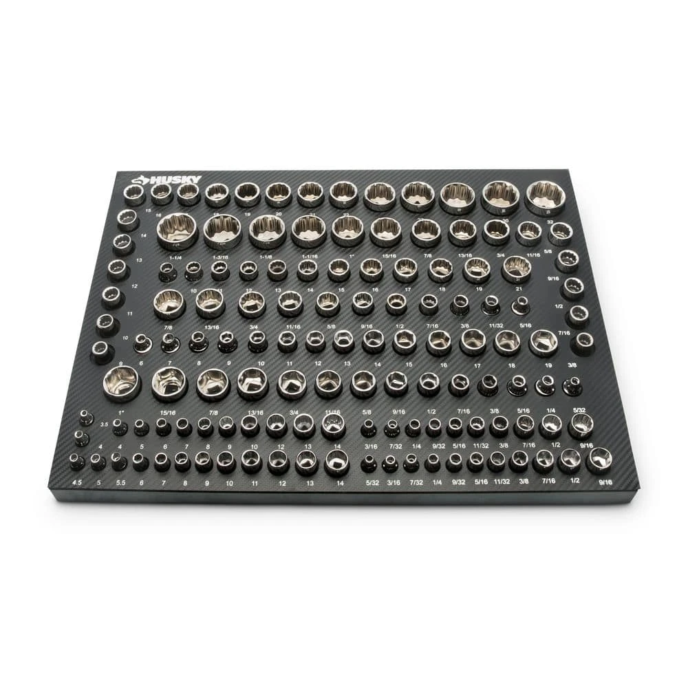 Husky 1/4 In., 3/8 In., And 1/2 In. Drive Socket Set In EVA Foam Tray (200-Piece) 8 Husky 1/4 In., 3/8 In., And 1/2 In. Drive Socket Set In EVA Foam Tray (200-Piece) - Image 8