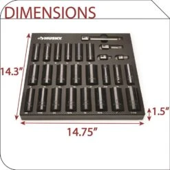 Husky 1/4 In., 3/8 In. And 1/2 In. Drive Chrome And Impact Socket Set With EVA Storage Trays (250-Piece) -Husky Shop husky socket sets h250cissevacb 1d 1000