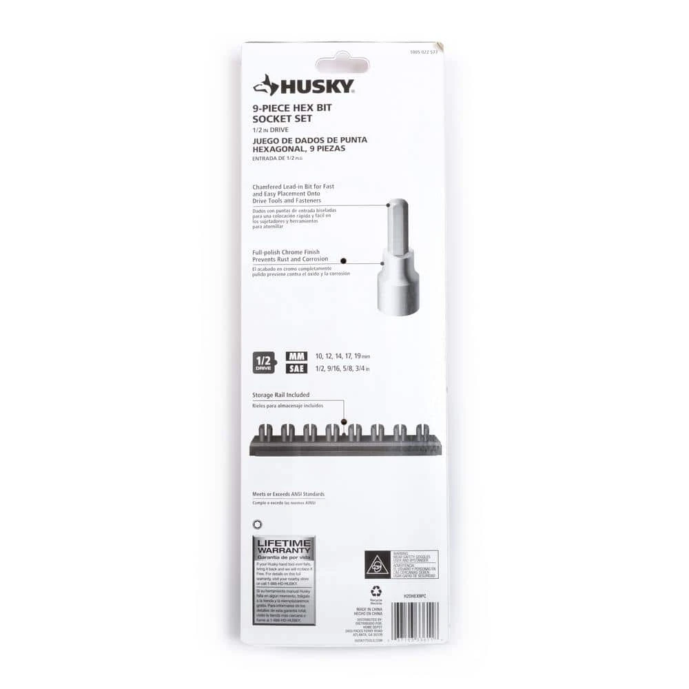 Husky 1/2 In. Drive Hex Bit Socket Set (9-Piece) 3 Husky 1/2 In. Drive Hex Bit Socket Set (9-Piece) - Image 3