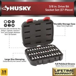 Husky 3/8 In. Drive Master Bit Socket Set (37-Piece) 17 Husky 3/8 In. Drive Master Bit Socket Set (37-Piece) -Husky Shop husky socket sets h3dbs37pc 40 1000