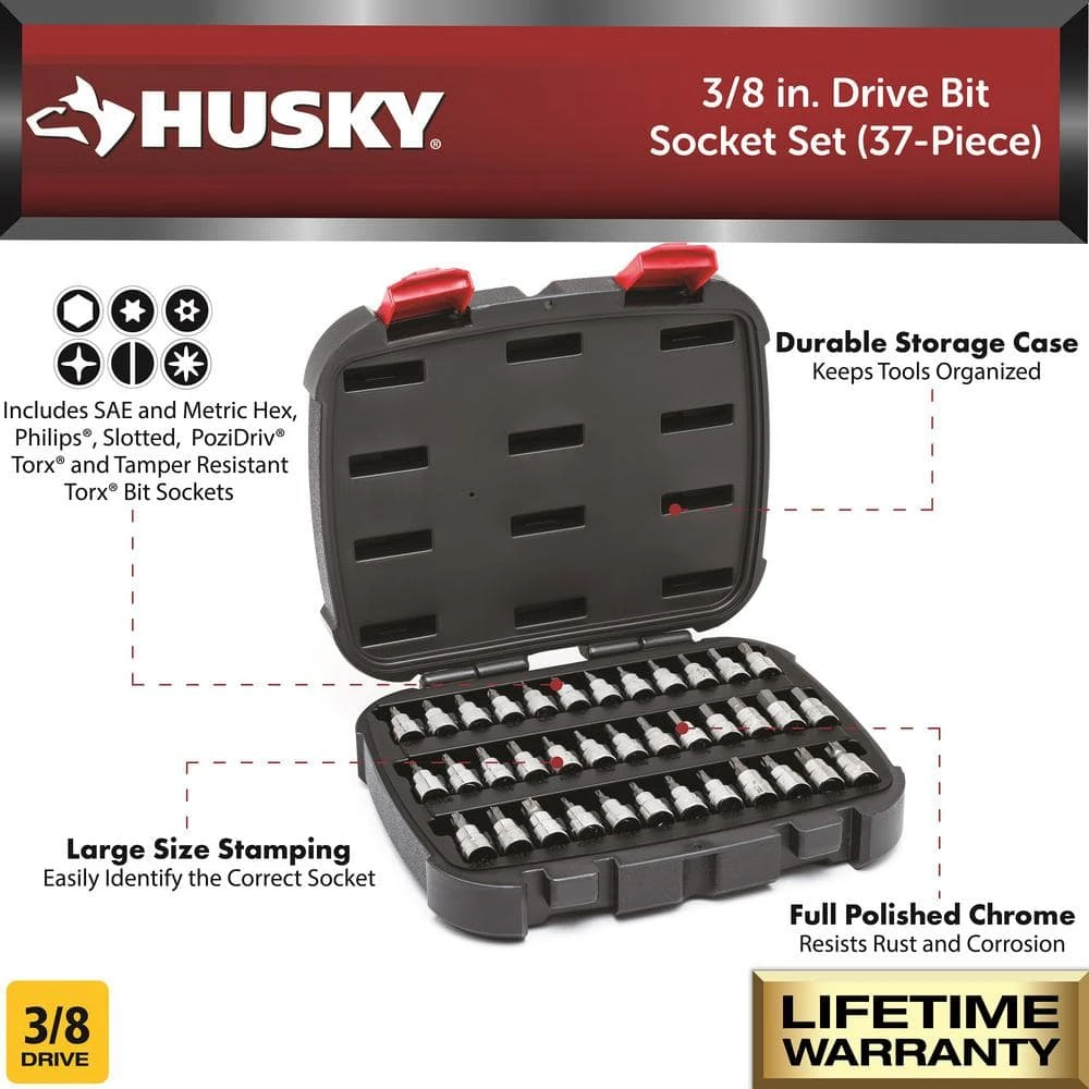 Husky 3/8 In. Drive Master Bit Socket Set (37-Piece) 3 Husky 3/8 In. Drive Master Bit Socket Set (37-Piece) - Image 3