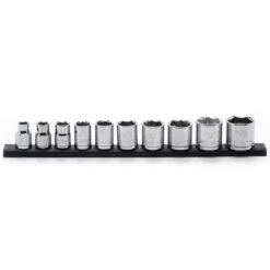Husky 3/8 In. Drive Standard SAE Socket Set (10-Piece) -Husky Shop husky socket sets h3dsae10pcsr fa 1000