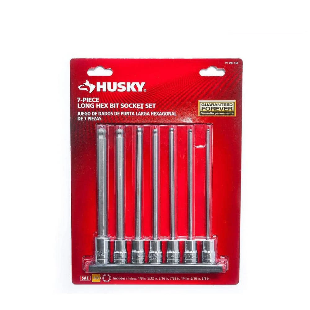 Husky 3/8 In. Drive SAE Long Ball Hex Bit Socket Set (7-Piece) 1 Husky 3/8 In. Drive SAE Long Ball Hex Bit Socket Set (7-Piece)