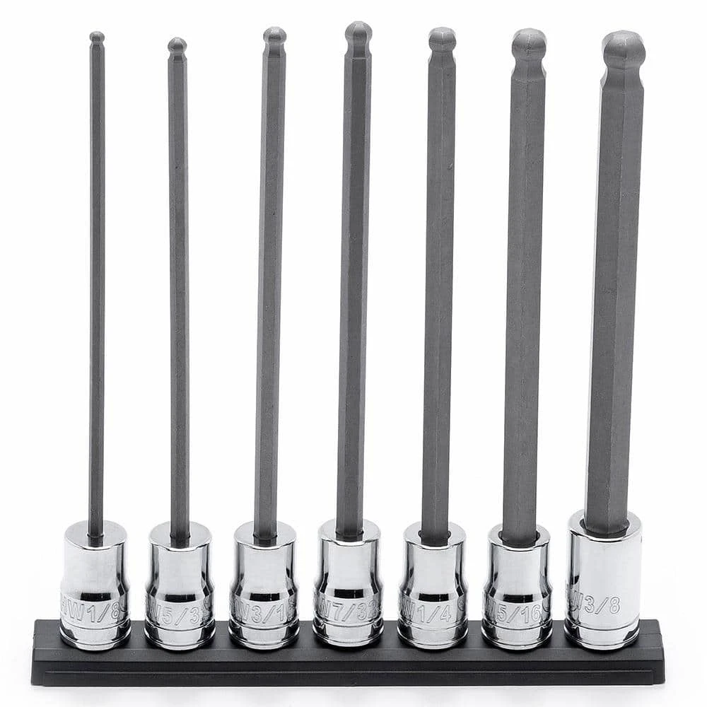 Husky 3/8 In. Drive SAE Long Ball Hex Bit Socket Set (7-Piece) 3 Husky 3/8 In. Drive SAE Long Ball Hex Bit Socket Set (7-Piece) - Image 3