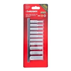 Husky 1/4 In. Drive Deep SAE Socket Set (10-Piece) -Husky Shop husky socket sets h4ddpsae10pcsr c3 1000