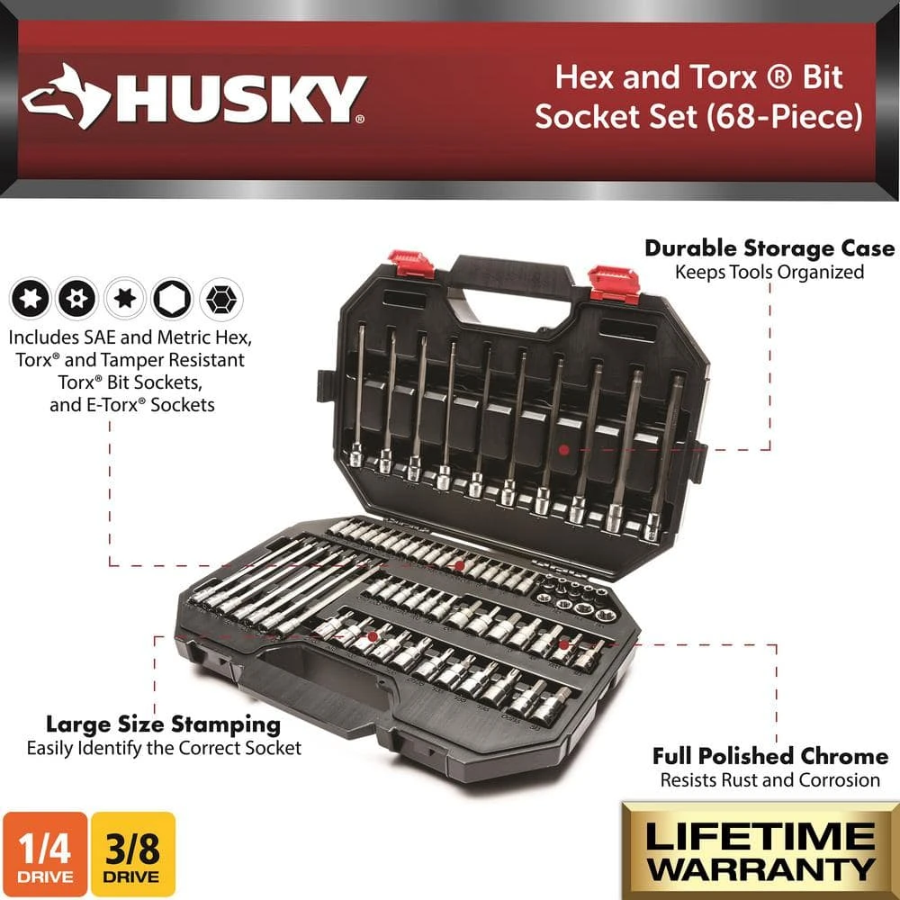 Husky Master Hex And Torx Bit Socket Set (68-Piece) 3 Husky Master Hex And Torx Bit Socket Set (68-Piece) - Image 3