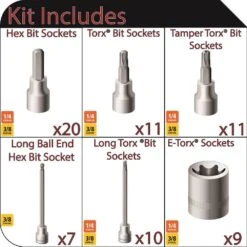 Husky Master Hex And Torx Bit Socket Set (68-Piece) 11 Husky Master Hex And Torx Bit Socket Set (68-Piece) -Husky Shop husky socket sets h68pchextx e1 1000
