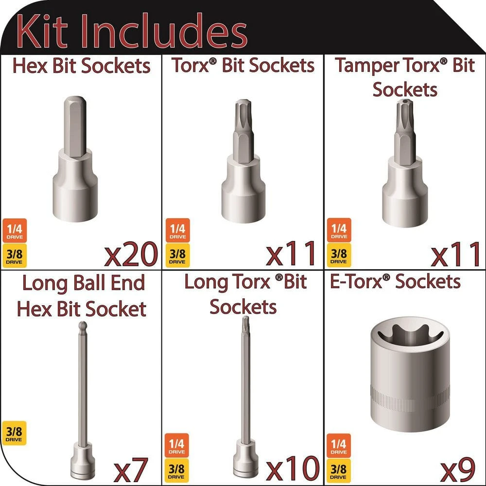 Husky Master Hex And Torx Bit Socket Set (68-Piece) 2 Husky Master Hex And Torx Bit Socket Set (68-Piece) - Image 2