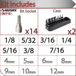 Husky BITE 3/8 In. Drive SAE And Metric Bit Socket Set (14-Piece) -Husky Shop husky socket sets hb3dbs14smcb 40 1000