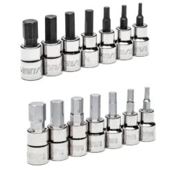Husky BITE 3/8 In. Drive SAE And Metric Bit Socket Set (14-Piece) -Husky Shop husky socket sets hb3dbs14smcb a0 1000