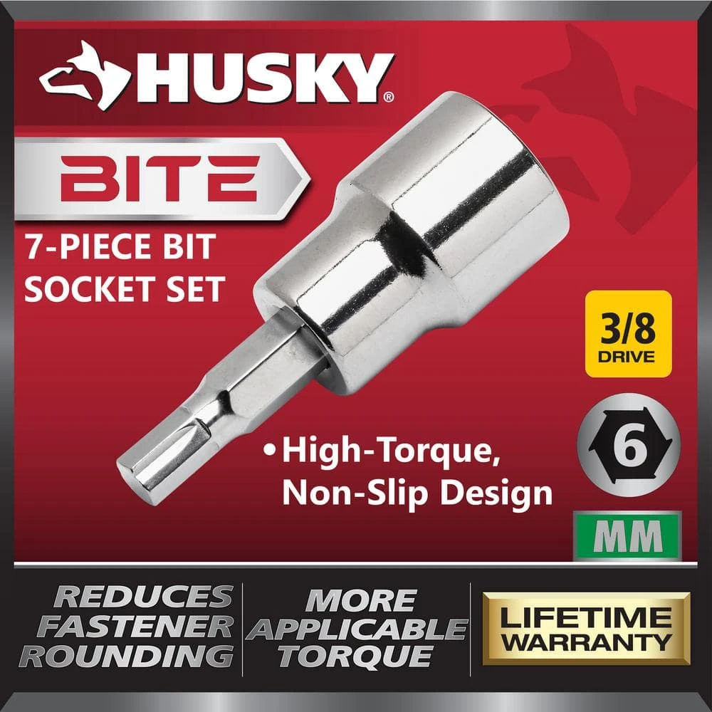 Husky BITE 3/8 In. Drive Metric Bit Socket Set (7-Piece) 2 Husky BITE 3/8 In. Drive Metric Bit Socket Set (7-Piece) - Image 2