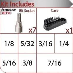 Husky BITE 3/8 In. Drive SAE Bit Socket Set (7-Piece) -Husky Shop husky socket sets hb3dbs7s 40 1000
