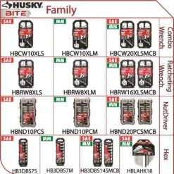 Husky BITE 3/8 In. Drive SAE Bit Socket Set (7-Piece) -Husky Shop husky socket sets hb3dbs7s c3 1000