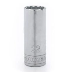 Husky 1/2 In. Drive 22 Mm 12-Point Metric Deep Socket