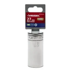 Husky 1/2 In. Drive 12-Point Metric Deep Socket 27 Mm -Husky Shop husky sockets h2d12p27mm 40 1000