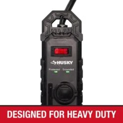 Husky 8 Ft. 14/3 Heavy Duty 6-Outlet 2100 Joule Surge Protector, Black -Husky Shop husky surge protectors ylpt 154 c3 1000