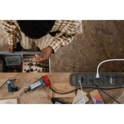 Husky 10 Ft. 14/3 Heavy Duty 10-Outlet 4200 Joule Surge Protector With USB-A And USB-C Ports, Black -Husky Shop husky surge protectors ylpt 155 31 1000