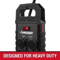 Husky 10 Ft. 14/3 Heavy Duty 10-Outlet 4200 Joule Surge Protector With USB-A And USB-C Ports, Black -Husky Shop husky surge protectors ylpt 155 c3 1000