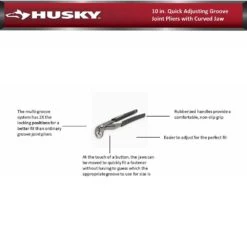 Husky 10 In. Quick Adjusting Groove Joint Pliers With Curved Jaw -Husky Shop husky tongue groove pliers 90141 44 1000