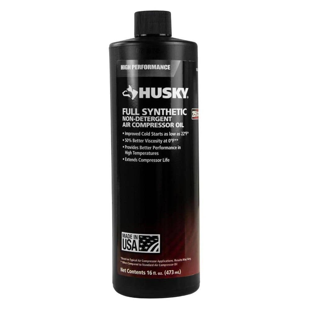 Husky 16 Oz. 100% Full Synthetic Compressor Oil 1 Husky 16 Oz. 100% Full Synthetic Compressor Oil