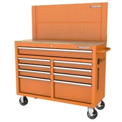 Husky 46 In. Gloss Orange Steel Pegboard Attachment -Husky Shop husky tool storage accessories h46pegboardorg 40 1000