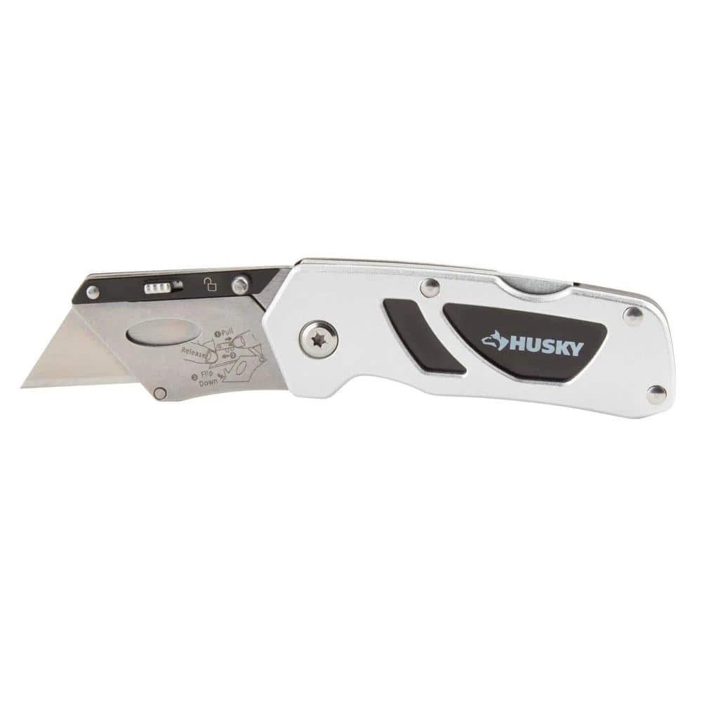 Husky Compact Folding Lock-Back Utility Knife 1 Husky Compact Folding Lock-Back Utility Knife