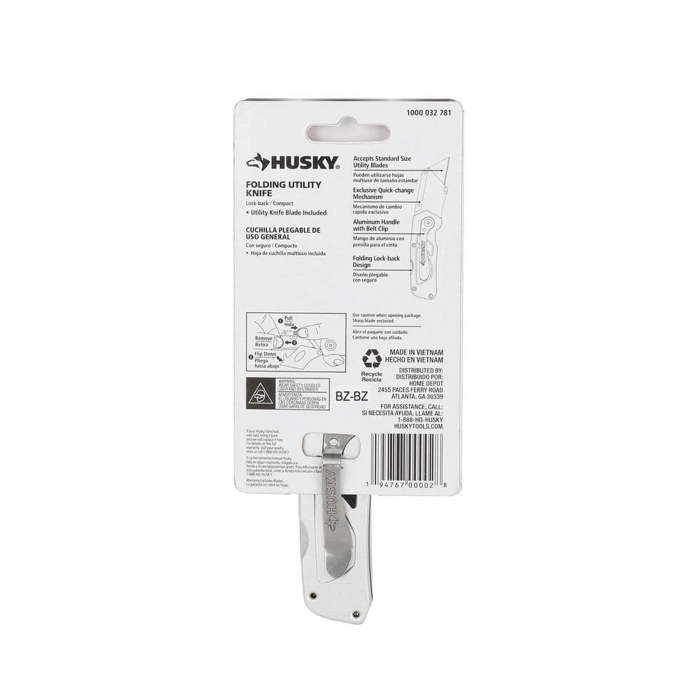 Husky Compact Folding Lock-Back Utility Knife 8 Husky Compact Folding Lock-Back Utility Knife - Image 8