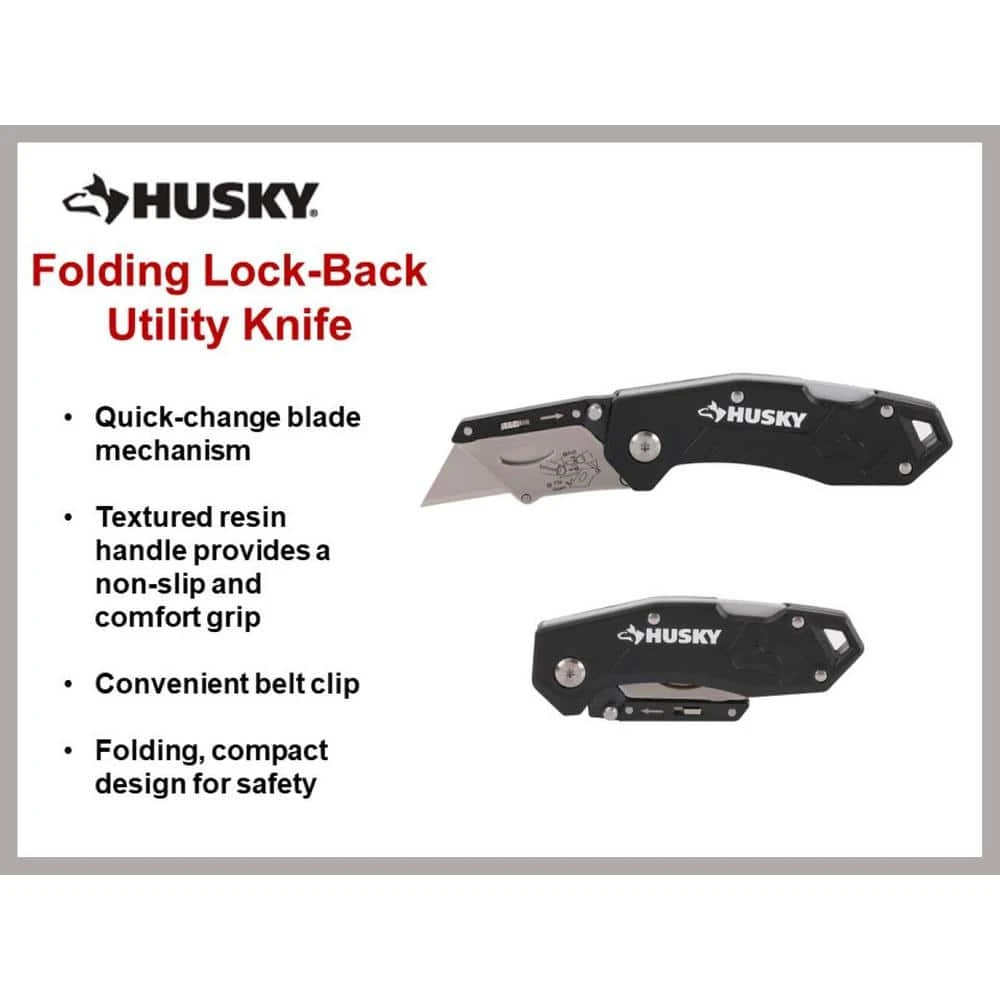 Husky Folding Lock-Back Utility Knife 3 Husky Folding Lock-Back Utility Knife - Image 3