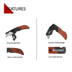 Husky Wood Handle Folding Lock-Back Utility Knife -Husky Shop husky utility knives 99736 44 1000