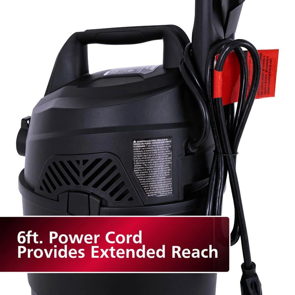 Husky 2.5 Gallon 3.0 Peak HP Wet Dry Vac Shop Vacuum With Locking Hose, Wet Filter, Dry Filter, Crevice And Gulper Nozzles 9 Husky 2.5 Gallon 3.0 Peak HP Wet Dry Vac Shop Vacuum With Locking Hose, Wet Filter, Dry Filter, Crevice And Gulper Nozzles - Image 9