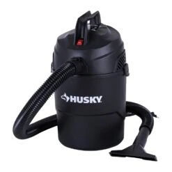Husky 2.5 Gallon 3.0 Peak HP Wet Dry Vac Shop Vacuum With Locking Hose, Wet Filter, Dry Filter, Crevice And Gulper Nozzles
